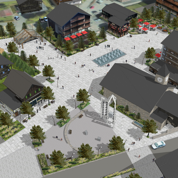 Aménagement de la place centrale de Morgins